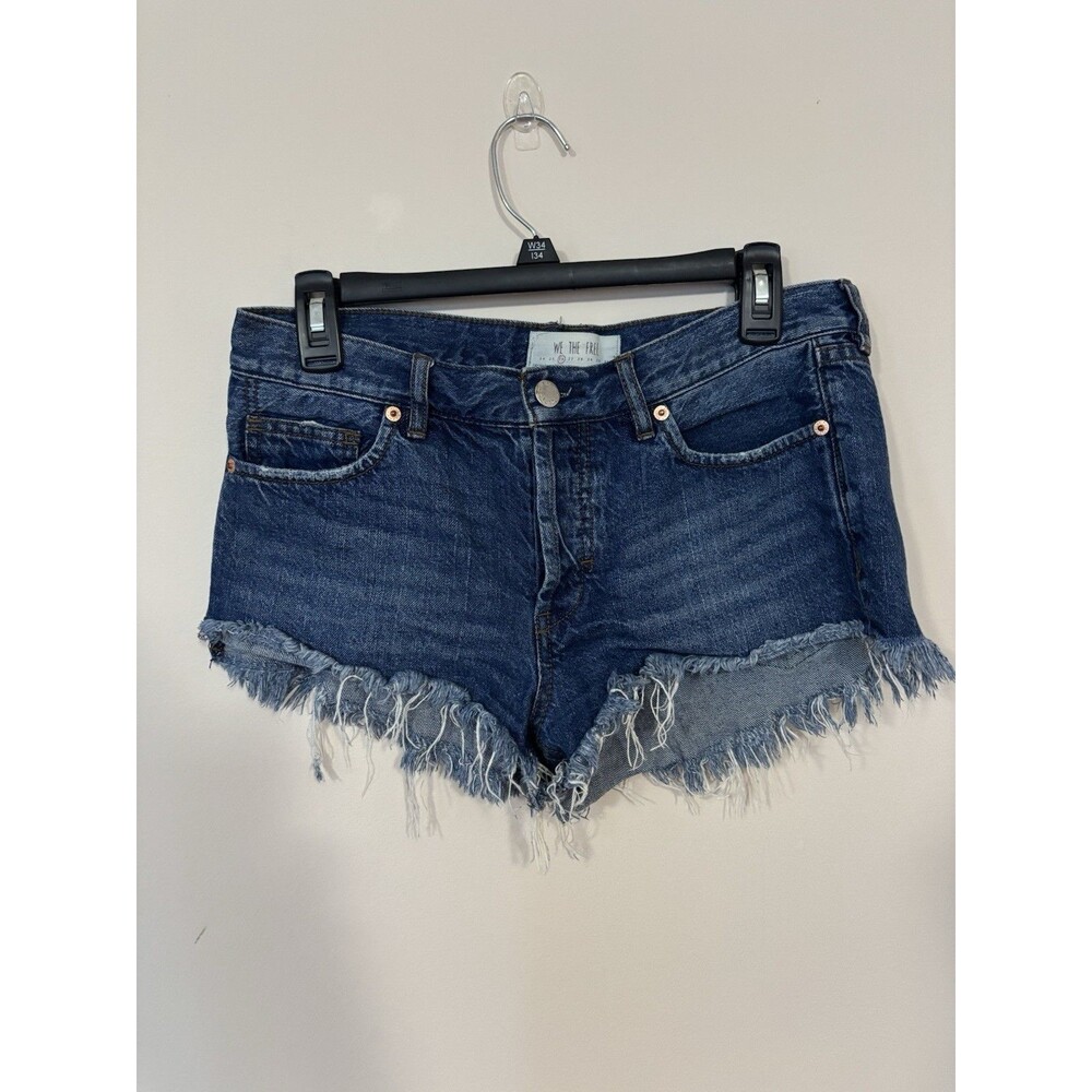 Free People Jeans Shorts Womens 26 Blue Denim Cut Off Button Fly Daisy Duke High